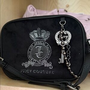Juicy Couture Black Embroidered Crossbody Bag